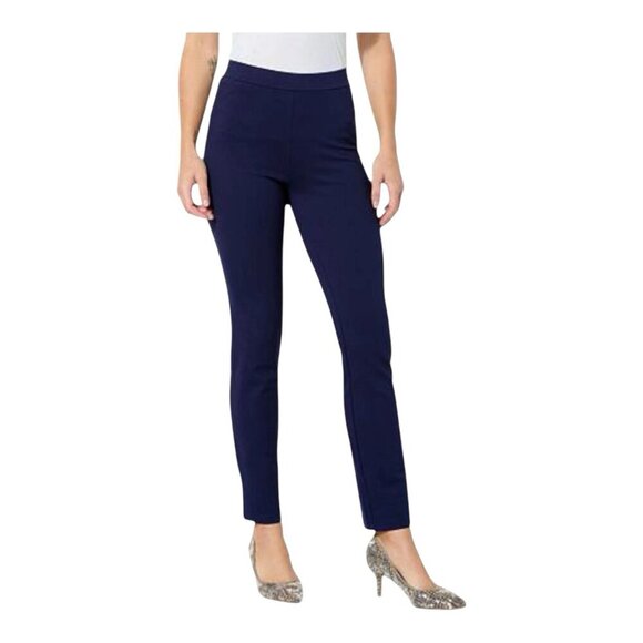 Colleen Lopez Women's Perfect 10 Cigarette Leg Ponte Pant Size XXS Navy Stretch - Picture 1 of 5
